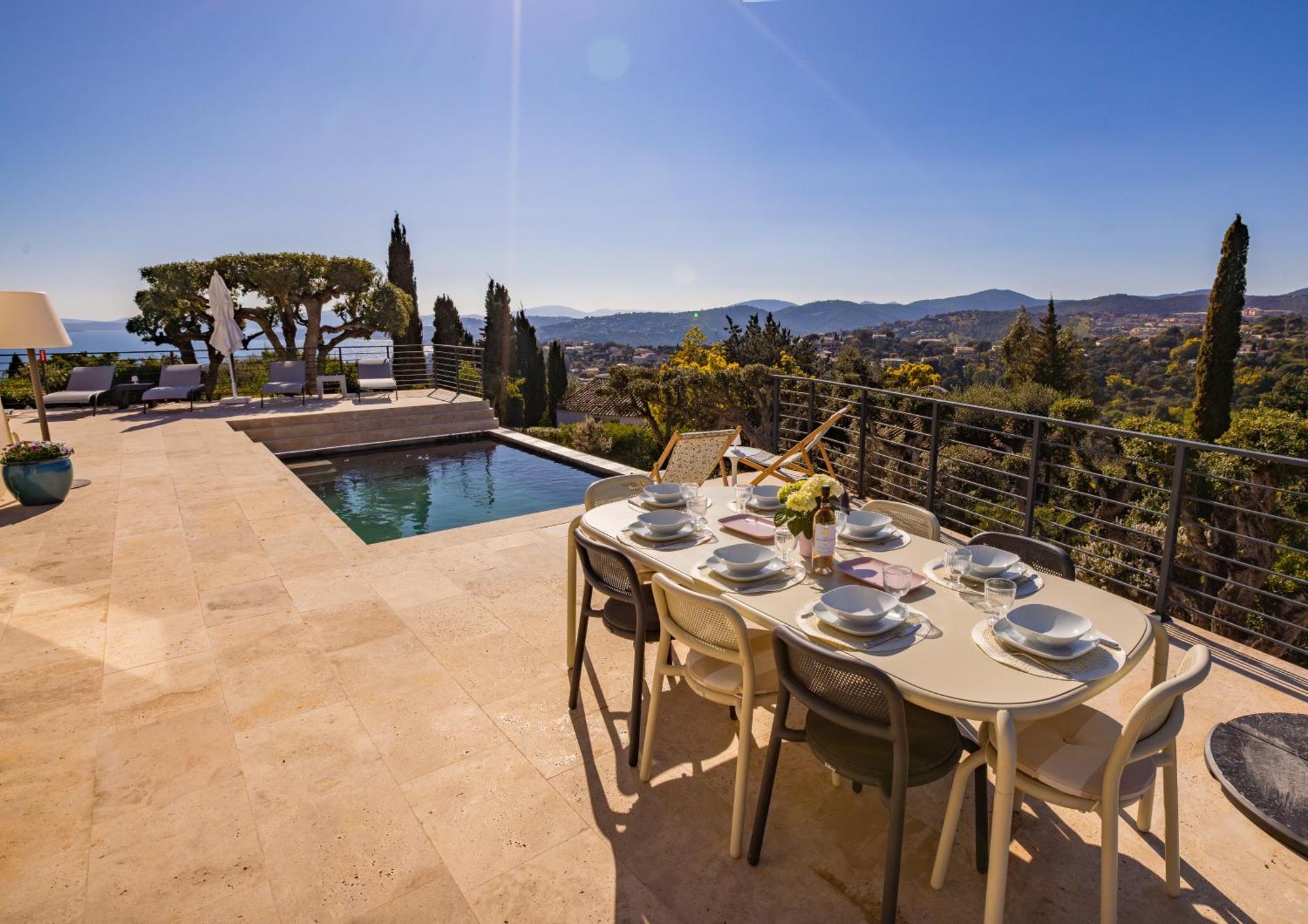 Superbe Villa, Incroyable Vue Mer, Piscine Chauffee, Climatisee Sainte-Maxime Buitenkant foto